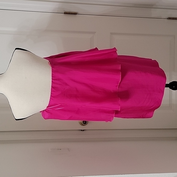 Susana Monaco Hot Pink Size Unknown Material Unknown Strapless Belted Dress NEW - Picture 3 of 13